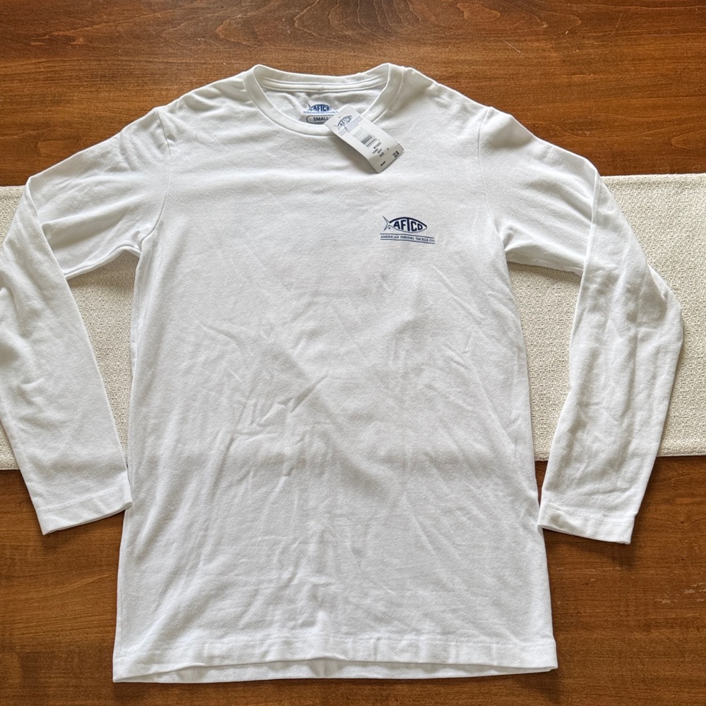 AFTCO Men's Classic White Long Sleeve Tee - Size Small NWT